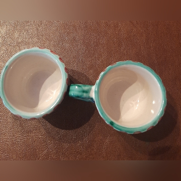 Espresso Cup Set of 2 Handmade Vietri Style Ceramic Italian Coffee Cups Coffee - Picture 6 of 7